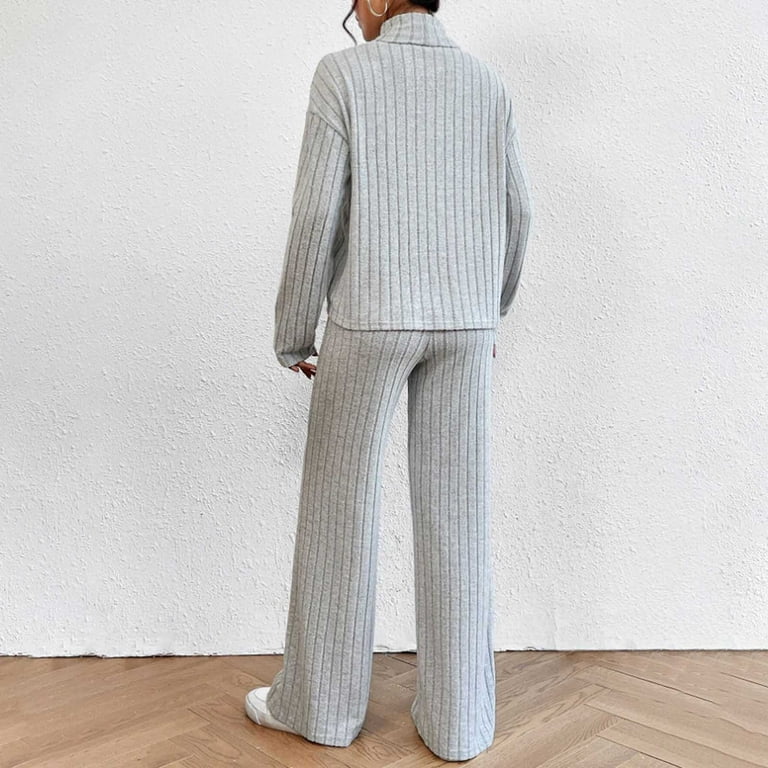 Puntoco Women Piece Sweater Sets High Neck Long Sleeve Sweater