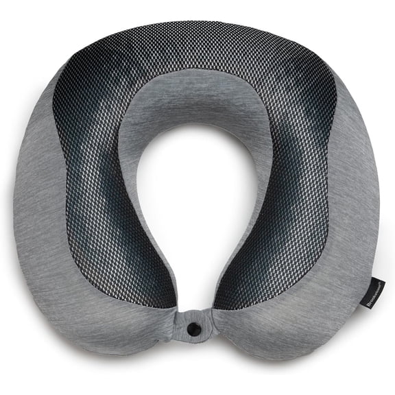 Brookstone Cool Touch Memory Foam Travel Neck Pillow with Snap Closure