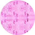 thumbnail image 1 of Ahgly Company Indoor Round Abstract Pink Modern Area Rugs, 5' Round, 1 of 4