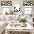 thumbnail image 4 of Yellow Geometric Kitchen Curtain Valances for Windows Farmhouse Short Curtains, Gray Black Retro Abstract Stripes Lines Rod Pocket Valance Curtain for Bedroom Cafe Living Room, 4 of 8