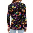 thumbnail image 5 of Trgacdwlo Halloween Long Sleeve Blouses for Women Funny Pumpkin Ghost Fall Womens Henley Tops Ghost Graphic Spooky Pullover for Women, 5 of 5