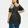 thumbnail image 5 of Leesechin Summer Short Sleeve Tops for Women V-Neck Plus Size Pullover Tops Blouses, 5 of 7