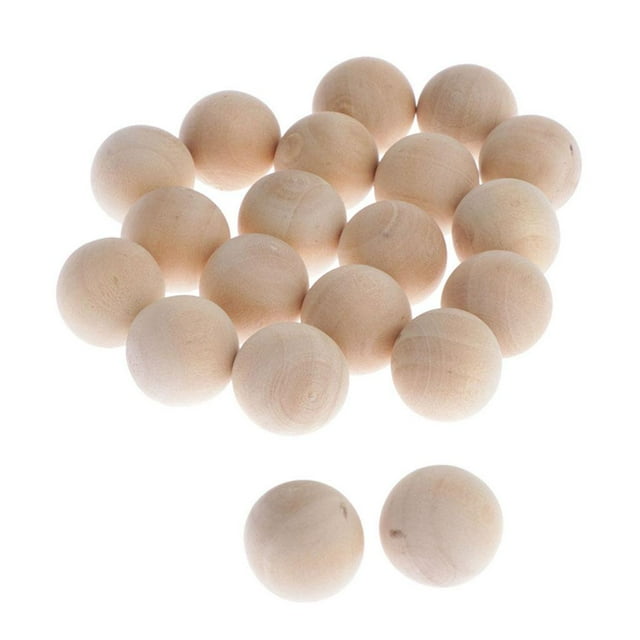 50 Piezas de Accesorios de Juguete de Madera Natural Sin Agujeros 15 Mm CUTICAT Bolas de madera maciza
