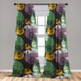 thumbnail image 2 of Nature Window Curtains, Abstract Moth Sketch Illustration withModern Round Shapes on Dark Backdrop, Lightweight Decor 2-Panel Set with Rod Pocket, Pair of - 28"x84", Orange Pale Lilac, by Ambesonne, 2 of 3