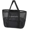 thumbnail image 3 of Spencer Tote Bag for Women, Beach Bag, Mesh Beach Bag Oversized Beach Tote with Multipockets, 15.7x7.9x14.2 Inch, Black, 3 of 8