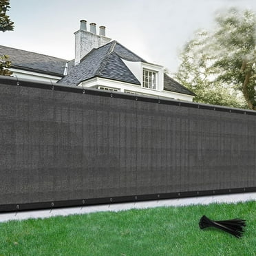 Privacy Fence Screen 5' x 18' Heavy Duty Mesh Fence Net Cover with Grommets for Patio Porch Pool Backyard Outdoor Chain Link Fence, Dark Grey