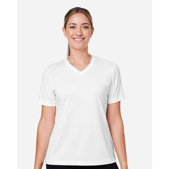 Team 365 TT15W Women's Zone Performance Mesh T-Shirt-White-M