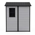 thumbnail image 3 of Outdoor Storage Shed 4x6 FT with Floor, Plastic Resin Garden Shed with Window&Lockable Door, All-Weather Utility Shed for Patio, Backyard, Lawn Mower, Bike, 3 of 9