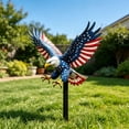thumbnail image 4 of Yardvibe Patriotic Eagle Garden Metal Stakes, 11.81"x9.93" 4th of July 250th Anniversary Welcome Yard Signs USA Outdoor Decor, Garden Stake for Independence Patio Lawn Walkway (C), 4 of 6