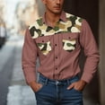 thumbnail image 5 of DDAPJ pyju Mens Western Shirts Long Sleeve Cowboy Shirts for Men Casual Button Down Shirts Camo Work Shirt with Pockets Pink S, 5 of 8