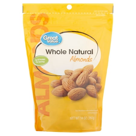 - (2 Pack) Great Value Whole Natural Almonds, 14 oz