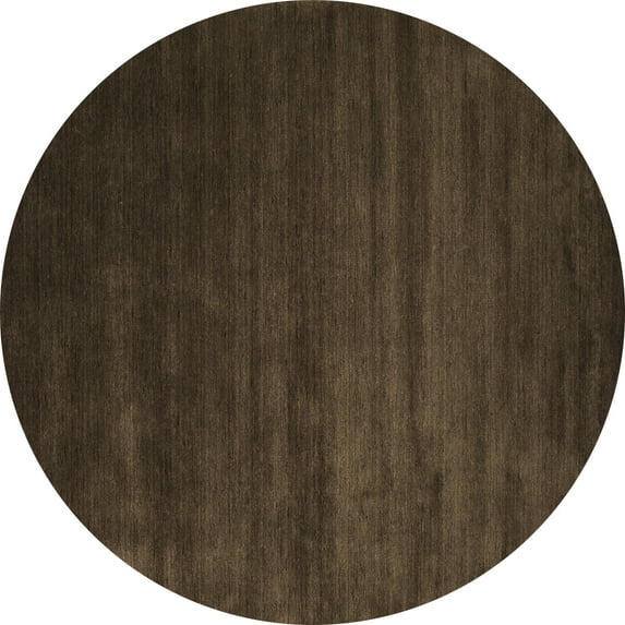 Ahgly Company Indoor Round Abstract Brown Contemporary Area Rugs, 7' Round