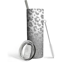 Leopard Print Tumbler with Lid and Straw - Cheetah Print Cups, Perfect for Women on the Go