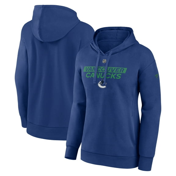 Women's Fanatics Blue Vancouver Canucks Authentic Pro Core Primary Fleece Pullover Hoodie