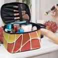 thumbnail image 5 of HELLHERO Stained Glass Geometric Travel Cosmetic Bag Make Up Case Organizer Large Capacity Polyester Portable Traveling Traveling, 5 of 6