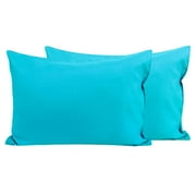 Flxxie Microfiber Toddler Pillowcases with Zipper, Ultra Soft Travel Pillow Covers, Small Pillowcases for Kids, Blue, 13" x 18", 2 Pack