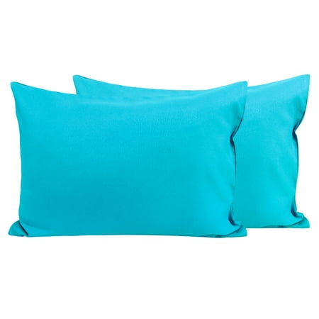 Flxxie Microfiber Toddler Pillowcases with Zipper, Ultra Soft Travel Pillow Covers, Small Pillowcases for Kids, Blue, 13" x 18", 2 Pack