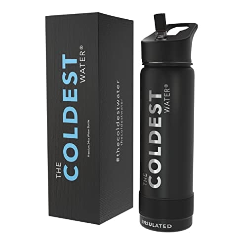 Botella de agua deportiva The Coldest Water 24 oz tapa de paja