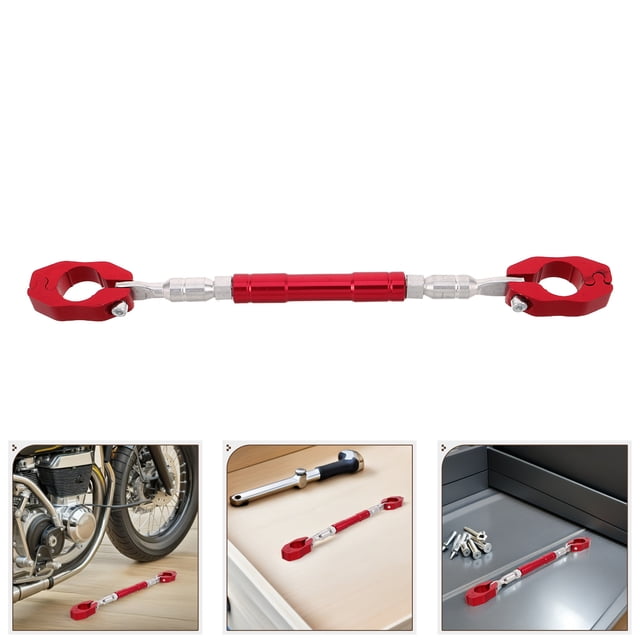 WHAMVOX Barra Central Ajustable Para Motocicleta Con Aleación De Aluminio Y Estabilidad Mejorada En Color Rojo