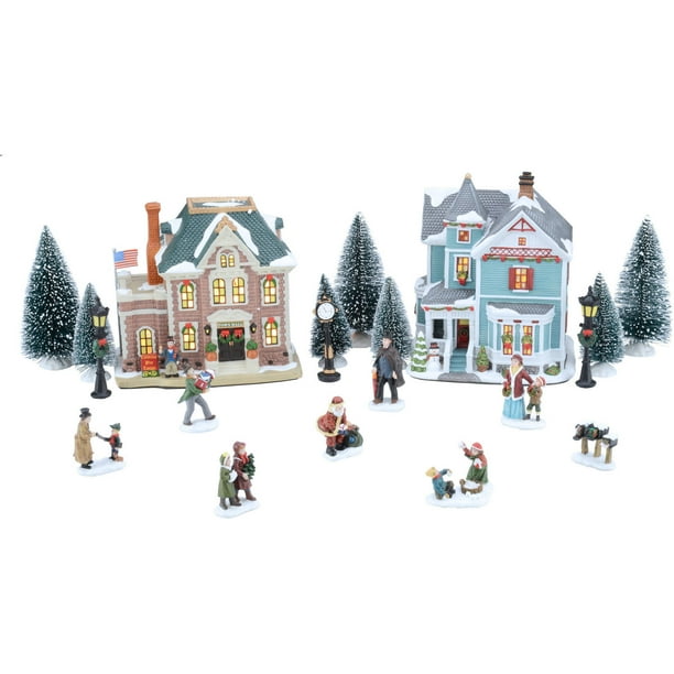 Holiday village christmas walmart piece Holiday Time 20-Piece Village Set Christmas Village - Walmart.com