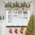 thumbnail image 4 of Christmas Elk Valances for Windows, 42 x 18in, Chalet Pine Tree Forest Winter Snow Scene Linen Rod Pocket Kitchen Valance Curtain Light Filtering Window Treatments for Living Room Bedroom, 1 Panel, 4 of 7