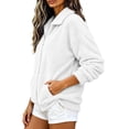 thumbnail image 4 of Enjoytime Fleece Jacket Women Collared Long Sleeve Zip Up Coat Fall Winter Warm Cozy Casual Plus Size Clothes with Pocket, 4 of 8