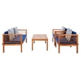 thumbnail image 4 of Safavieh Alda Outdoor 4 Pc Conversational Set - Natural/Navy/White, 4 of 8