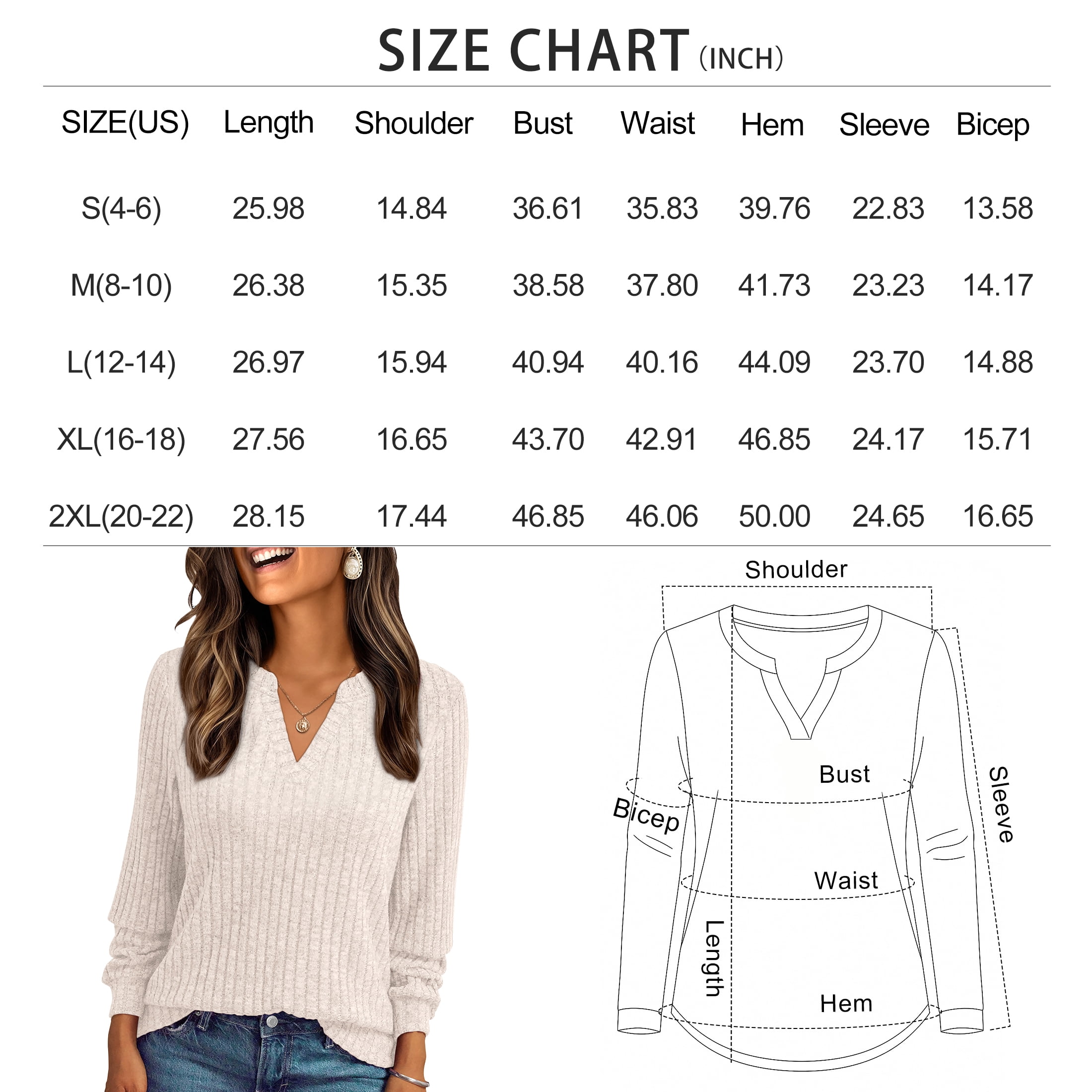 Womens Tops Long Sleeve V Neck Shirts Fall Sweater Casual Blouses Fashion Outfits