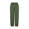 thumbnail image 4 of IDALL Capri Pants for Women Linen Pants Women Women Pants Casual Summer Elastic High Waist Straight Leg Wide Leg Cropped Pants Lounge Pants Women Summer Pants Green M, 4 of 8
