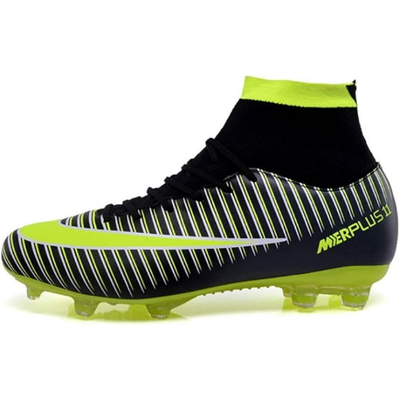 Mens Soccer Cleats Football Boots Spikes Shoes High-Top Outdoor/Indoor Training Athletic Sneaker