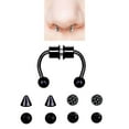thumbnail image 2 of facefd Magnetic Fake Septum Nose Rings Hoop Horseshoe for Women Acrylic Black, 2 of 8