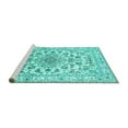 thumbnail image 2 of Ahgly Company Machine Washable Indoor Square Persian Turquoise Blue Traditional Area Rugs, 3' Square, 2 of 4