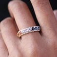 thumbnail image 2 of Three Layer Eternity Band, Rainbow Sapphire Full Eternity Band Ring, 18k Gold Filled, Anniversary Gift, Colorful Ring, Wedding Eternity Band., 2 of 5
