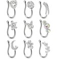 thumbnail image 4 of Bangcool Fake Nose Cuff Rhinestone 9PCS Mini Non Piercing Faux Nose Ring Ear Clip Jewelry, 4 of 6