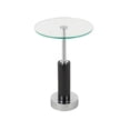 thumbnail image 6 of DecMode 14" x 21" Black Marble Round Accent Table with Silver Metal Rod and Base, 1-Piece, 6 of 9