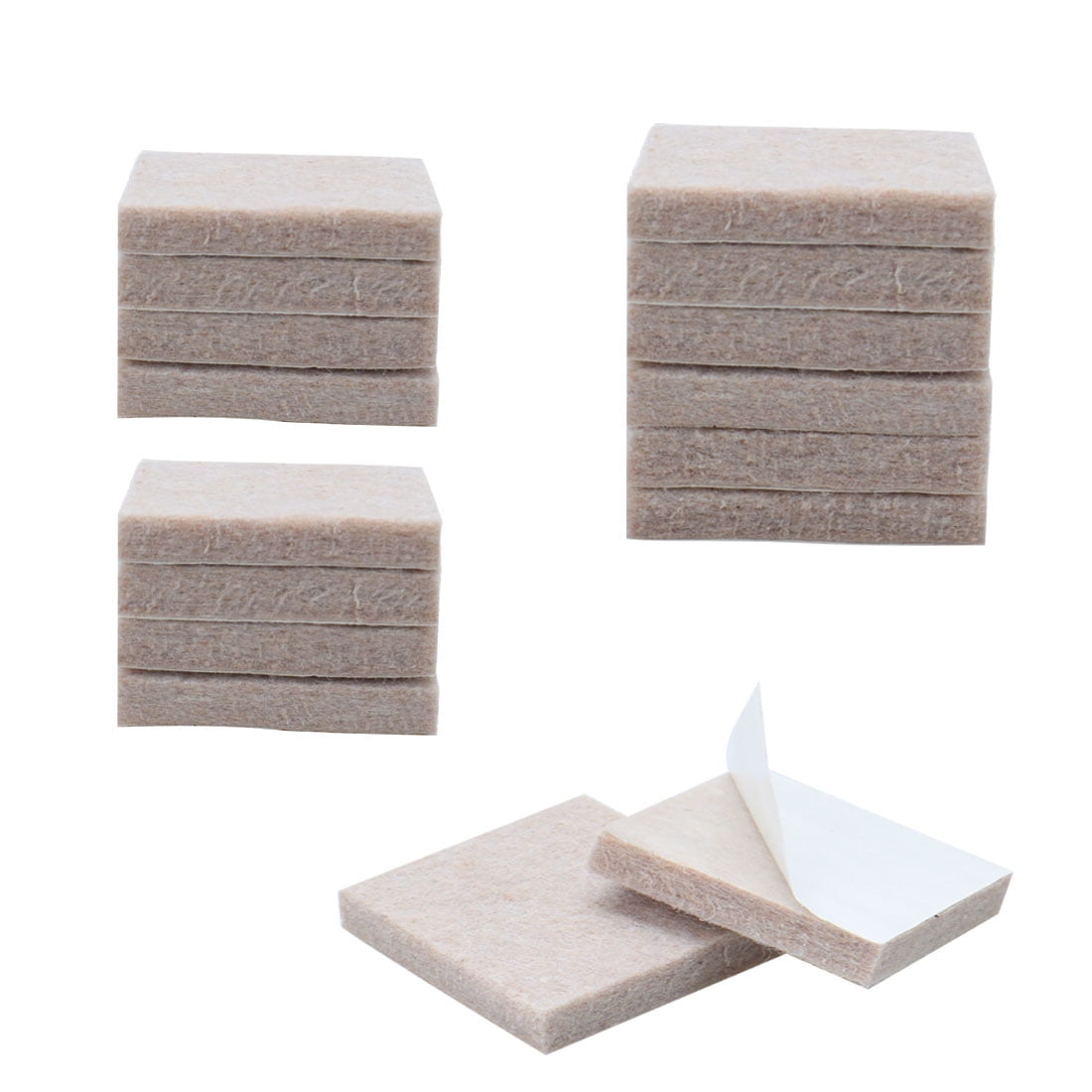 16pcs Felt Furniture Pads Square 1 1/2" Desk Floor Protector Self