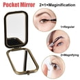 thumbnail image 7 of 1pc Retro Rectangle Alloy Fold Mirror with Glass Mirror Surface Dolphin 10.2x6.05x2.15~2.25cm, 7 of 7