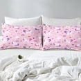 thumbnail image 6 of Yibo Valentines Day Pink White Love Print Duvet Cover - Premium Polyester Duvet Cover with Zipper Closure, 3 Piece Set, Includes 1 Duvet Cover and 2 Pillow Cases, No Comforter, 6 of 8
