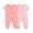 Pink, variant on Zipper Baby Jumpsuit Breathable Cotton Blend Romper for Boys Girls Toddler Playwear Sleepwear 0-24M 2-Pack
