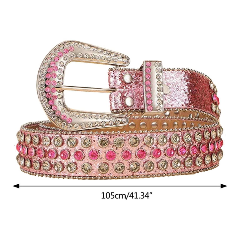 Rhinestones Belt for Men Women Western Cowboy Cowgirl  display picture 1