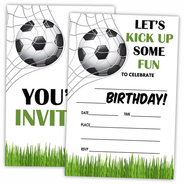 Soccer Celebration Invite Cards - 20-Pack Birthday Party Invitations with Envelopes, Perfect for Sports-Themed Parties, Fun Decorations for Young Athletes, 4 soccer-celebration-invite-cards-20-pack-birthday-party-invitations-with-envelopes-perfect-for-sports-themed-parties-fun-decorations-for-young-athletes-4-x6-size-walmart-ca