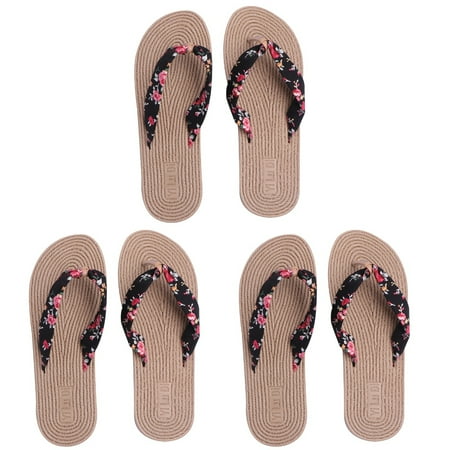

FRCOLOR Slippers Sandal Summer Shoes Slides Bath Footwear Household Beach Flops Floor Indoor Spa Sandals House Bedroom Straw
