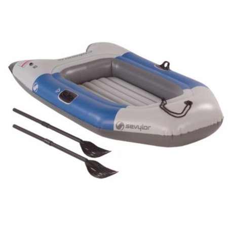 Sevylor Colossus 2 Person Inflatable 14 Gauge PVC Boat Raft with Oars