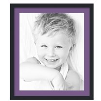 ArtToFrames 24x28" Matted Picture Frame with 20x24" Single Mat Photo Opening Framed in 1.25" Satin Black and 2" Grape Mat (FWM-3926-24x28)