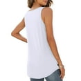 thumbnail image 6 of Odeerbi Clearance Tank Top for Women Sleeveless Cami Tops Fashion Solid Vest T-shirt Blouse Round Neck Casual White, 6 of 7