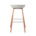 thumbnail image 4 of Bronte Living 26 inch Modern Polypropylene Counter Stool with Footrest for Kitchen, Restaurant - Series Connor - White with Natural Wood Legs, 4 of 7