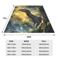 thumbnail image 3 of Honeii Sunshine Jungle Dinosaur Print Fleece Blanket - Throw Blanket for Bed, Sofa, Couch, Camping, and Travel , Microplush Ultra Soft Warm Blanket-60"x50", 3 of 7