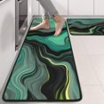 thumbnail image 2 of Kitchen Rugs Sets Of 2,Green Gray Yellow Marble Pattern Anti Fatigue Kitchen Mat Rugs Non Slip Washable,Decorative Kitchen Floor Mats for Kitchen,Sink,Laundry,17"x47"+17"x47", 2 of 5