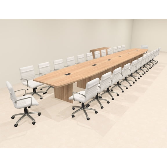 Modern Boat Shaped 28' Feet Conference Table, #OF-CON-C164