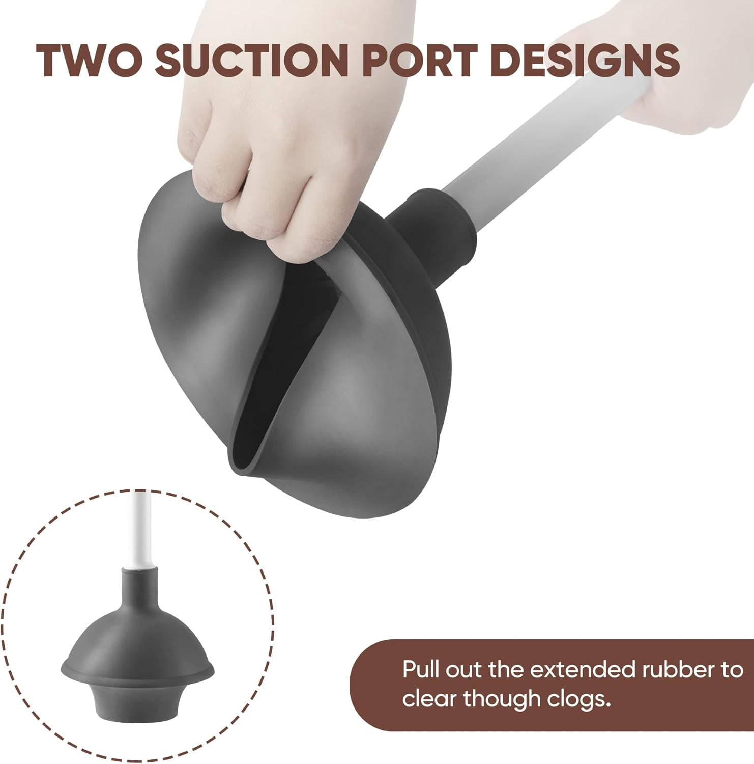 Toilet Plunger and Brush, 2 in 1 Toilet Bowl Brush Plunger Set with Holder and Caddy Stand